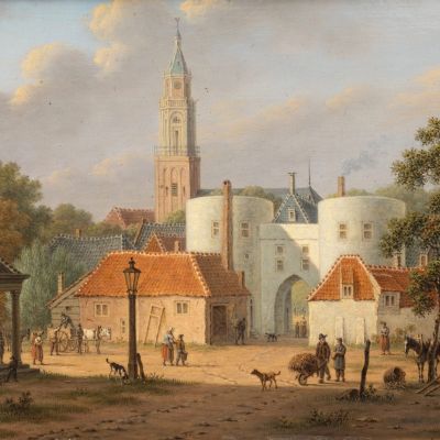 Pieter de Goeje, Sabelpoort Arnhem, c.1850. Huidige verblijfplaats onbekend; foto Venduehuis der Notarissen, Den Haag.