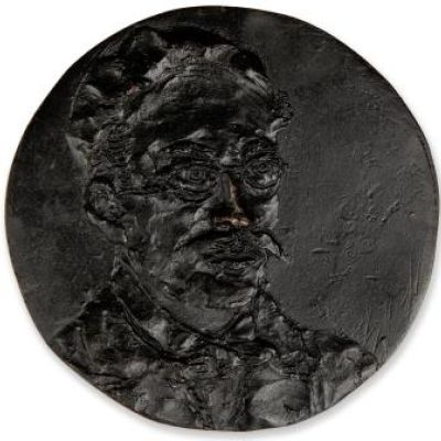Bronzen portretpenning van dr. Abraham Bredius door John Sillevis, 2012. Collectie Jim van der Meer Mohr.