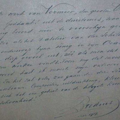 De expertise van Bredius op de achterzijde van een foto. Collectie Museum Bredius, Den Haag.