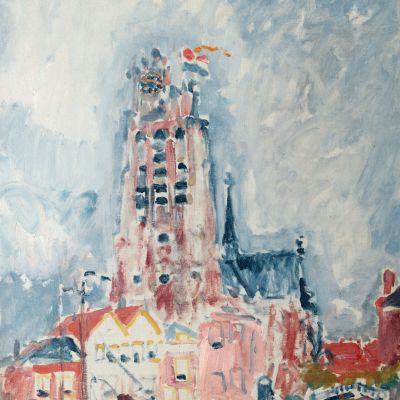 Van Dongens Gezicht op de Grote Kerk van Dordrecht.