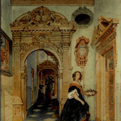 Interieur 'Huis De Globe' in Middelburg. Particuliere collectie.